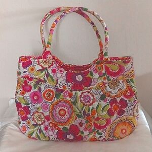 Vera Bradley Floral Shoulder Bag - Pink, Orange, Green